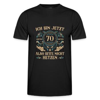 70er 70 Jahre alt Mann 70. Geburtstag Geschenkidee - Männer Funktions-T-Shirt - Schwarz - Vorne - AI Model Male 178 dark (178cm)