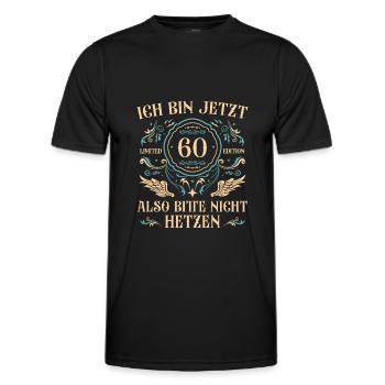 60er 60 Jahre alt Mann 60. Geburtstag Geschenkidee - Männer Funktions-T-Shirt - Schwarz - Vorne - AI Model Male 178 dark (178cm)