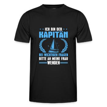Segeln Schiff Bootsbesitzer Segler Kapitän - Männer Funktions-T-Shirt - Schwarz - Vorne - AI Model Male 178 dark (178cm)