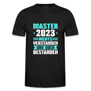 Masterprüfung 2023 Abschluss Master - Männer Funktions-T-Shirt - Schwarz - Vorne - AI Model Male 178 dark (178cm)