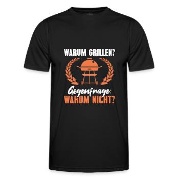 Grillen BBQ Grill - Männer Funktions-T-Shirt - Schwarz - Vorne - AI Model Male 178 dark (178cm)