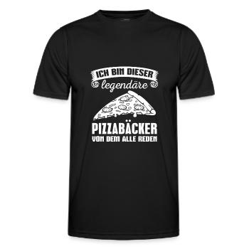 Pizza backen Legendärer Pizzabäcker - Männer Funktions-T-Shirt - Schwarz - Vorne - AI Model Male 178 dark (178cm)