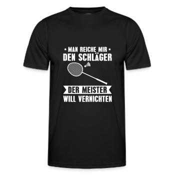 Badminton Federball Badmintonspieler - Männer Funktions-T-Shirt - Schwarz - Vorne - AI Model Male 178 dark (178cm)