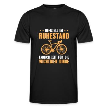 Fahrrad Rentner Radfahrer im Ruhestand - Männer Funktions-T-Shirt - Schwarz - Vorne - AI Model Male 178 dark (178cm)
