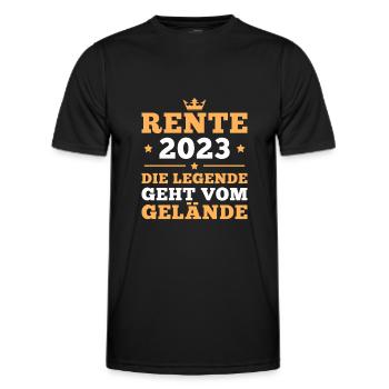 Rente 2023 Legende Ruhestand Pension Rentner - Männer Funktions-T-Shirt - Schwarz - Vorne - AI Model Male 178 dark (178cm)