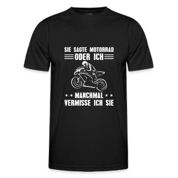 Motorrad Supersportler Motorradfahrer Geschenk - Männer Funktions-T-Shirt - Schwarz - Vorne - AI Model Male 178 dark (178cm)