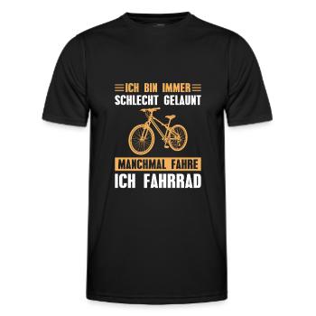 Fahrrad Lustiger Spruch Radfahrer Geschenk - Männer Funktions-T-Shirt - Schwarz - Vorne - AI Model Male 178 dark (178cm)