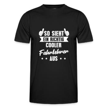 Fahrschule Fahrschullehrer Fahrlehrer Geschenkidee - Männer Funktions-T-Shirt - Schwarz - Vorne - AI Model Male 178 dark (178cm)