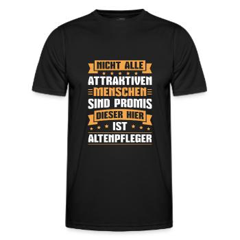 Altenpflege Pflegekraft Altenheim Pfleger - Männer Funktions-T-Shirt - Schwarz - Vorne - AI Model Male 178 dark (178cm)