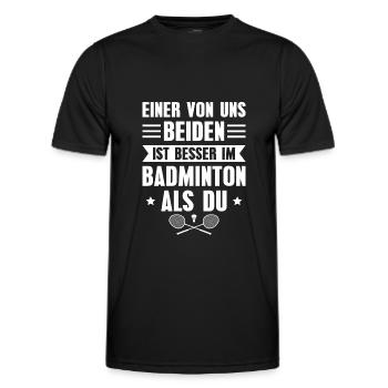 Badminton Sport Badmintonspieler - Männer Funktions-T-Shirt - Schwarz - Vorne - AI Model Male 178 dark (178cm)