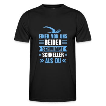 Schwimmen Schwimmbad Freischwimmer - Männer Funktions-T-Shirt - Schwarz - Vorne - AI Model Male 178 dark (178cm)