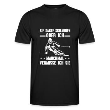 Skifahren Wintersport Skifahrer Geschenk - Männer Funktions-T-Shirt - Schwarz - Vorne - AI Model Male 178 dark (178cm)