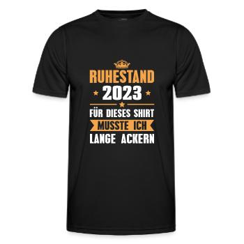 Ruhestand 2023 Pension Mann in Rente - Männer Funktions-T-Shirt - Schwarz - Vorne - AI Model Male 178 dark (178cm)