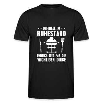 Rente Grillen Ruhestand Geschenkidee - Männer Funktions-T-Shirt - Schwarz - Vorne - AI Model Male 178 dark (178cm)
