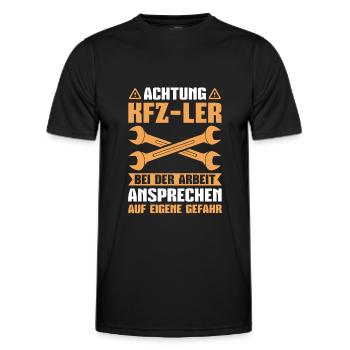 Kfzler bei der Arbeit Kfz Mechaniker Geschenk - Männer Funktions-T-Shirt - Schwarz - Vorne - AI Model Male 178 dark (178cm)