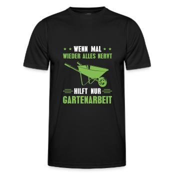 Gartenarbeit Alles nervt Schrebergarten Gärtner - Männer Funktions-T-Shirt - Schwarz - Vorne - AI Model Male 178 dark (178cm)