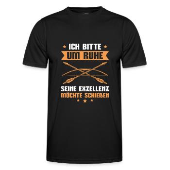 Bogensport Seine Exzellenz will Bogenschießen - Männer Funktions-T-Shirt - Schwarz - Vorne - AI Model Male 178 dark (178cm)