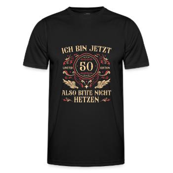 50er Papa 50 Jahre alt 50. Geburtstag Geschenk - Männer Funktions-T-Shirt - Schwarz - Vorne - AI Model Male 178 dark (178cm)