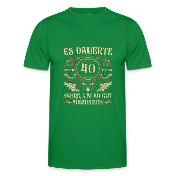 40 Jahre alt 40er 40. Geburtstag Geschenkidee - Männer Funktions-T-Shirt - Kelly Green - Vorne - AI Model Male 178 dark (178cm)