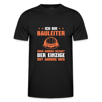 Bauleitung Der Einzige mit Ahnung Bauleiter - Männer Funktions-T-Shirt - Schwarz - Vorne - AI Model Male 178 dark (178cm)