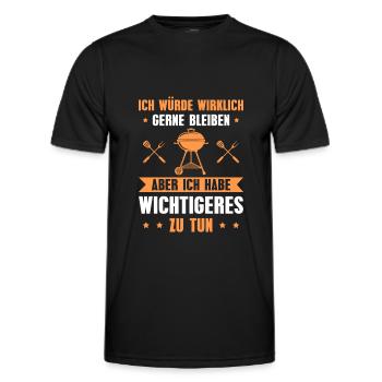Grillen Wichtigers zu tun Grillparty - Männer Funktions-T-Shirt - Schwarz - Vorne - AI Model Male 178 dark (178cm)