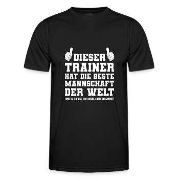 Fußballmannschaft Fußball Trainer - Männer Funktions-T-Shirt - Schwarz - Vorne - AI Model Male 178 dark (178cm)