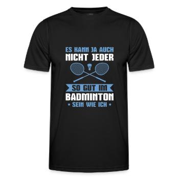 Badminton So gut wie ich Badmintonspieler - Männer Funktions-T-Shirt - Schwarz - Vorne - AI Model Male 178 dark (178cm)