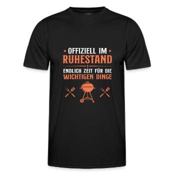 Rente Pension Grillen Rentner Geschenk - Männer Funktions-T-Shirt - Schwarz - Vorne - AI Model Male 178 dark (178cm)