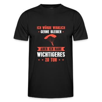 Gleitschirm Wichtigeres zu tun Gleitschirmfliegen - Männer Funktions-T-Shirt - Schwarz - Vorne - AI Model Male 178 dark (178cm)