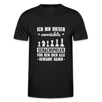 Schach Verrückter Schachspieler - Männer Funktions-T-Shirt - Schwarz - Vorne - AI Model Male 178 dark (178cm)