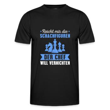 Schach Reicht mir die Figuren Schachspieler - Männer Funktions-T-Shirt - Schwarz - Vorne - AI Model Male 178 dark (178cm)