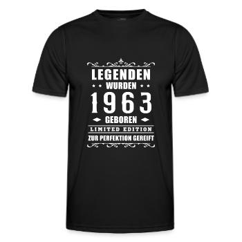 1963 Jahrgang 60. Geburtstag Geschenkidee - Männer Funktions-T-Shirt - Schwarz - Vorne - AI Model Male 178 dark (178cm)