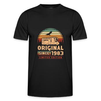 1983 Jahrgang Camping 40. Geburtstag Geschenk - Männer Funktions-T-Shirt - Schwarz - Vorne - AI Model Male 178 dark (178cm)