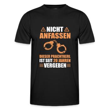 Porzellanhochzeit Ehemann 20. Hochzeitstag - Männer Funktions-T-Shirt - Schwarz - Vorne - AI Model Male 178 dark (178cm)
