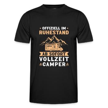Ruhestand Camping Wohnmobil Rentner Geschenkidee - Männer Funktions-T-Shirt - Schwarz - Vorne - AI Model Male 178 dark (178cm)