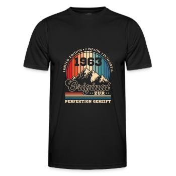1963 geboren Zur Perfektion gereift 60 Geburtstag - Männer Funktions-T-Shirt - Schwarz - Vorne - AI Model Male 178 dark (178cm)