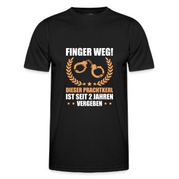 Baumwollhochzeit Ehemann 2 Hochzeitstag - Männer Funktions-T-Shirt - Schwarz - Vorne - AI Model Male 178 dark (178cm)