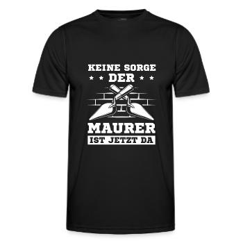 Der Maurer ist jetzt da Maurermeister - Männer Funktions-T-Shirt - Schwarz - Vorne - AI Model Male 178 dark (178cm)