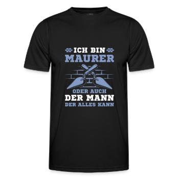 Maurer Handwerker Bauarbeiter Maurermeister - Männer Funktions-T-Shirt - Schwarz - Vorne - AI Model Male 178 dark (178cm)