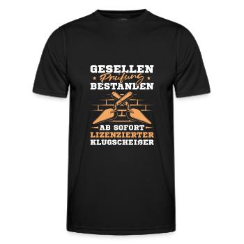 Ausbildung bestanden Maurer Geselle - Männer Funktions-T-Shirt - Schwarz - Vorne - AI Model Male 178 dark (178cm)