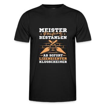 Meisterprüfung bestanden Maurer Meister - Männer Funktions-T-Shirt - Schwarz - Vorne - AI Model Male 178 dark (178cm)