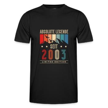 20er Geboren 2003 Jahrgang Vintage 20 Geburtstag - Männer Funktions-T-Shirt - Schwarz - Vorne - AI Model Male 178 dark (178cm)