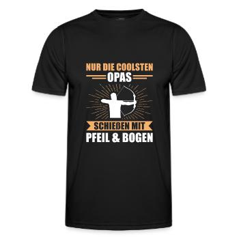 Nur die coolsten Opas schießen Pfeil Bogen - Männer Funktions-T-Shirt - Schwarz - Vorne - AI Model Male 178 dark (178cm)