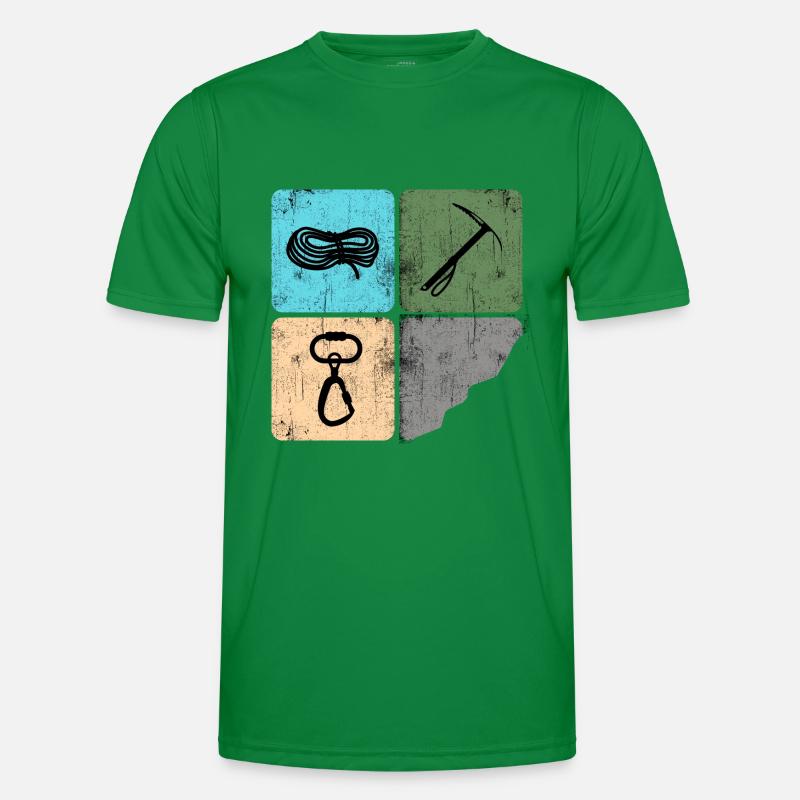 Klettern Bergsteiger Bergfex Eispickel Männer Funktions-T-Shirt