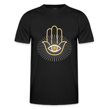 Goa Hand - Männer Funktions-T-Shirt - Schwarz - Vorne - AI Model Male 178 dark (178cm)