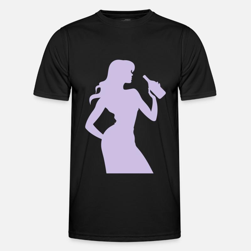 Frau Spass Silhouette - Männer Funktions-T-Shirt - Schwarz