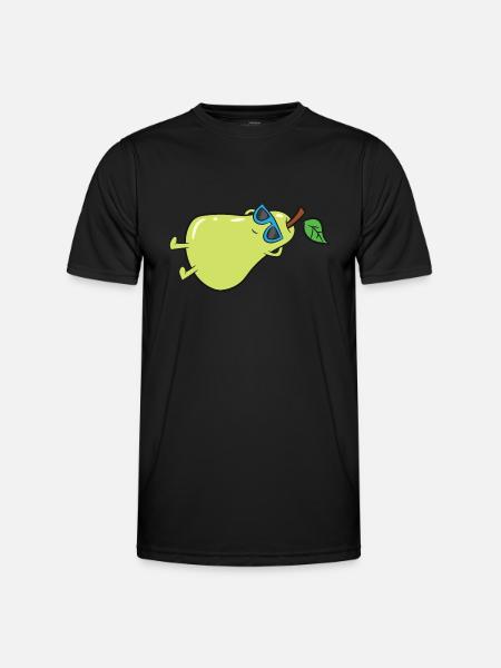 Pear - sunbathes with sunglasses - Men's Functional T-Shirt - black