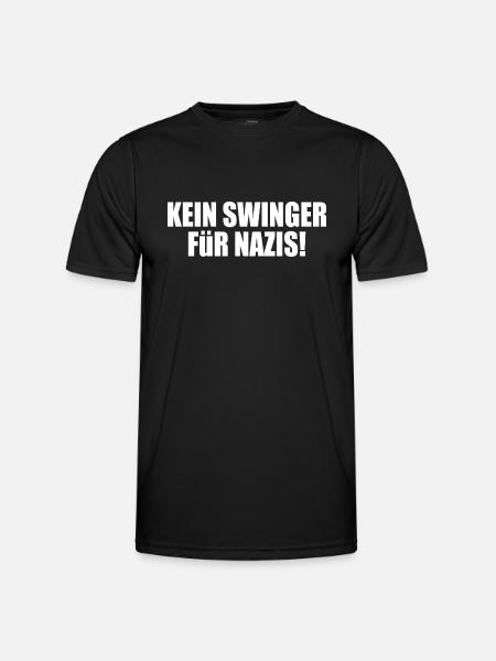 No swinger for nazis - Men's Functional T-Shirt - black