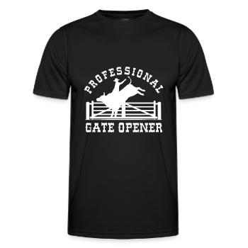 Professional Gate Opener - Men's Functional T-Shirt - black - Front - AI Model Male 178 dark (178cm)