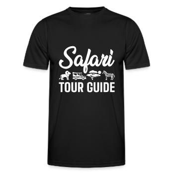 Guide touristique Safari - T-shirt sport Homme - noir - Devant - AI Model Male 178 dark (178cm)